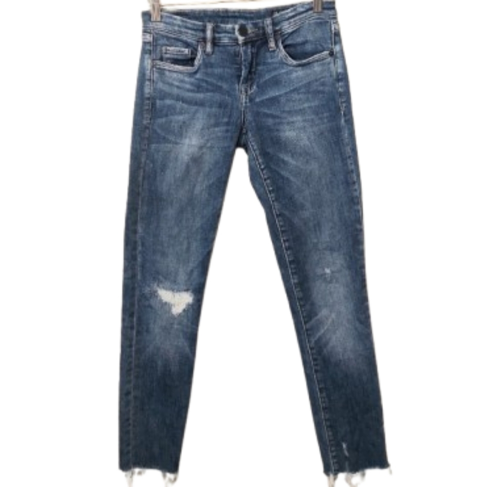 BLANK NYC Women's Skinny Low Rise Stretch Distressed Denim Jeans Size 24